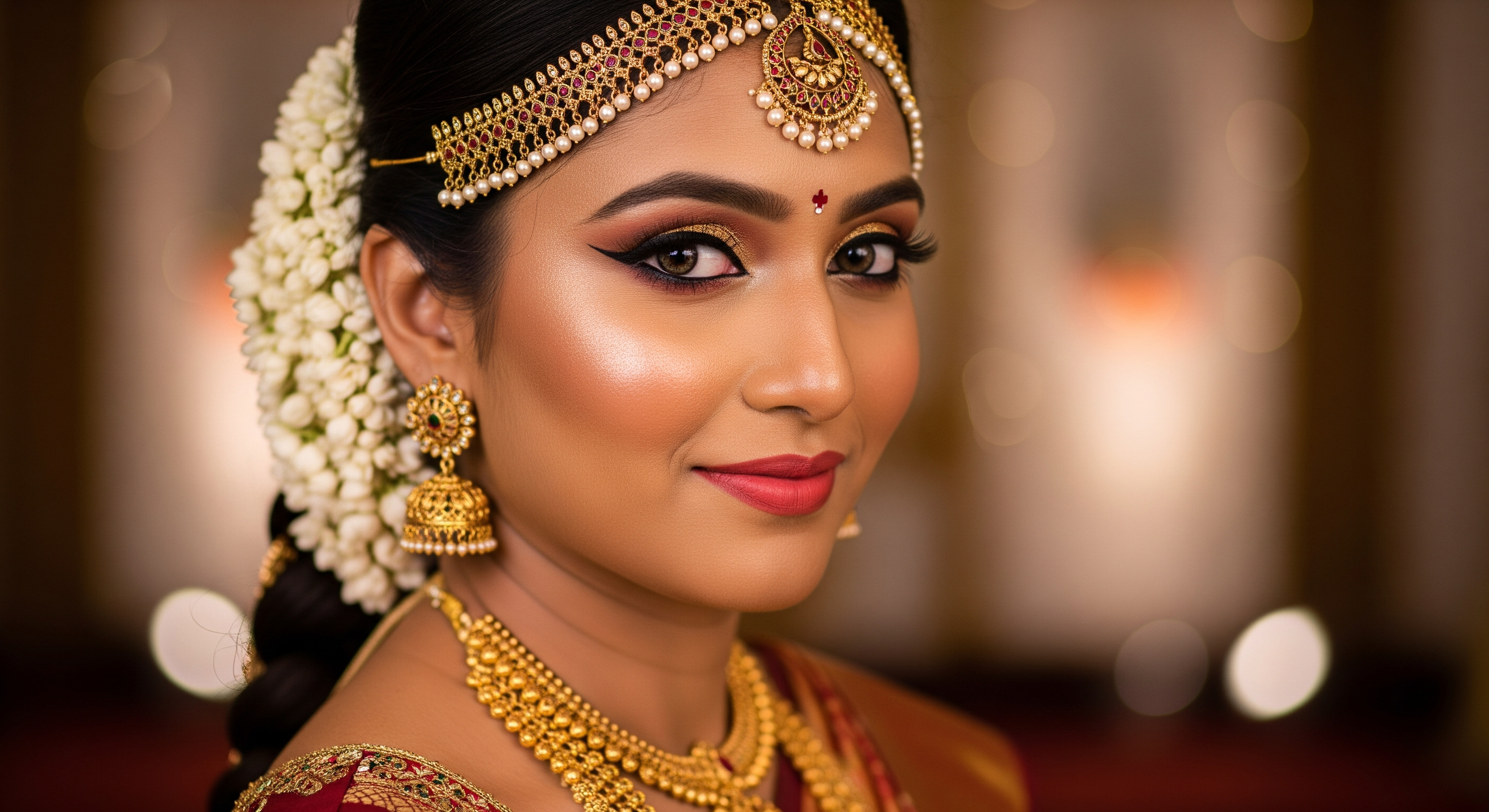 South Indian bridal makeup by Yaanji Artista